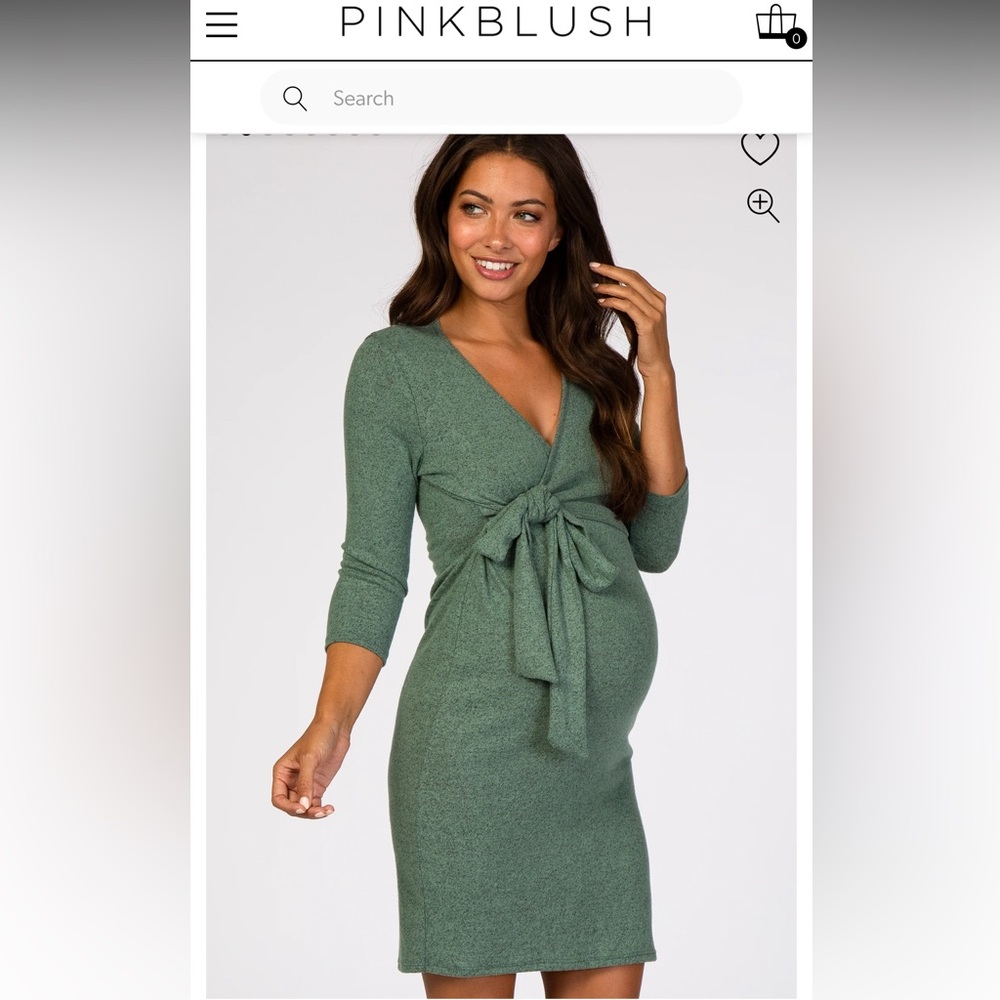Green Maternity Wrap Dress